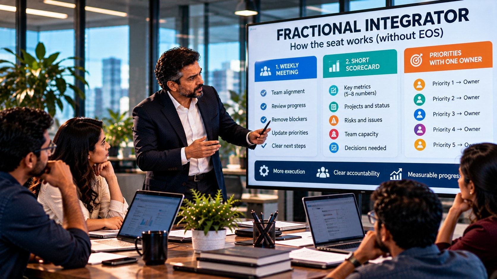 Fractional Integrator Without EOS: How the Seat Works If You Do Not Run It